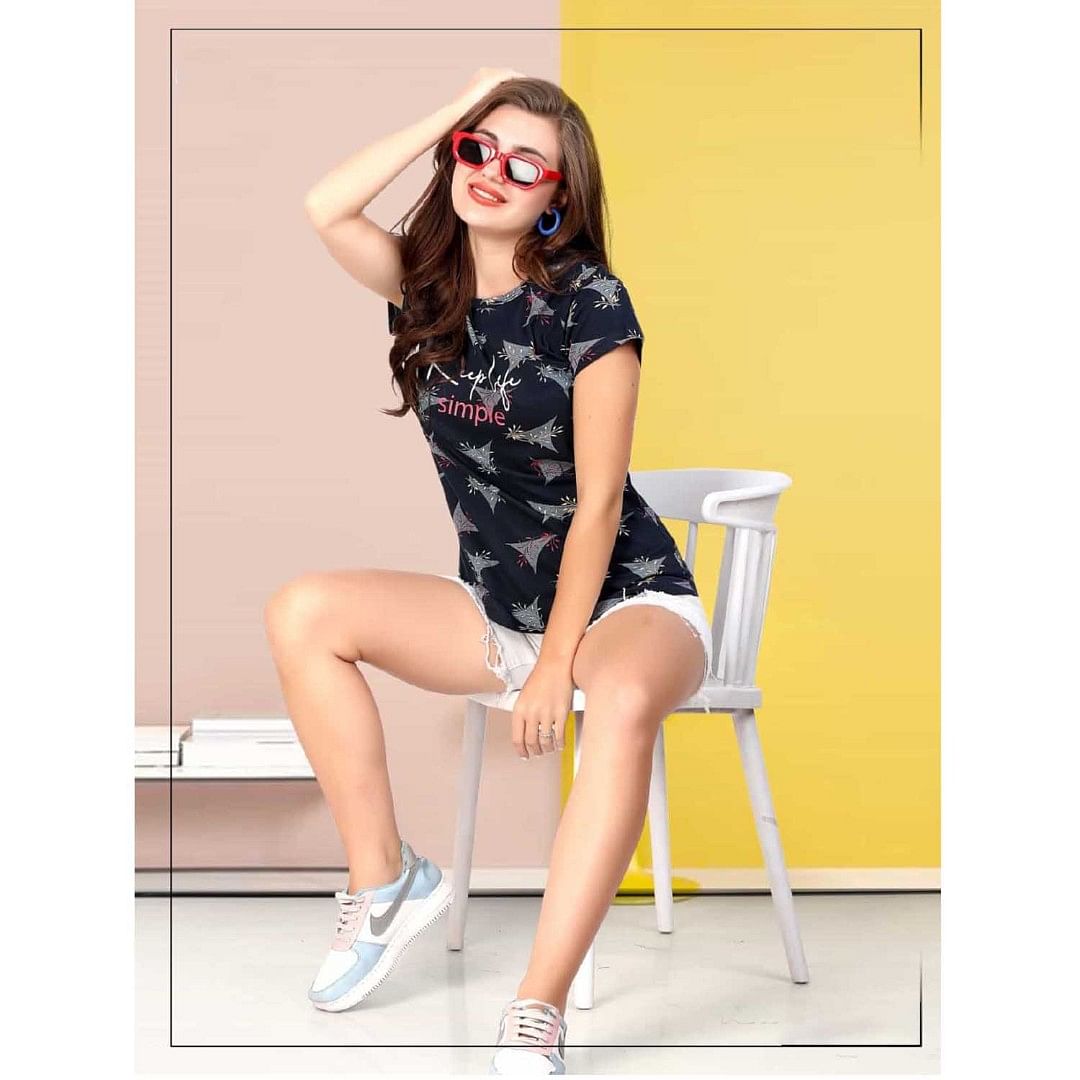 Authenzaa Women T-Shirt ACWTS009 Slate 