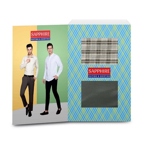 Authenzaa Men Premium Sapphire Fabric AZSP002 Design-3 