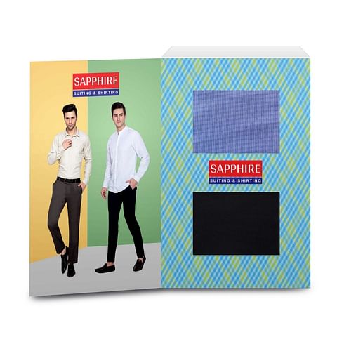Authenzaa Men Premium Sapphire Fabric AZSP002 Design-7 