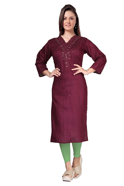 Authenzaa Women Kurti SMCKT065 Wine 