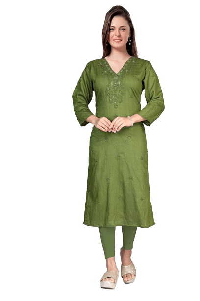 Authenzaa Women Kurti SMCKT068 Olive 