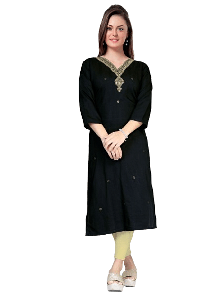 Authenzaa Women Kurti SMCKT070 Black 
