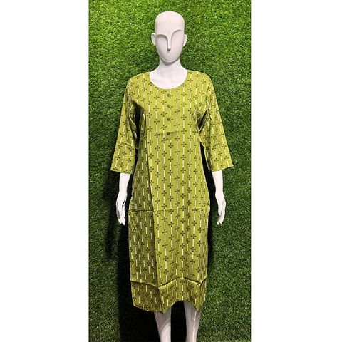 Authenzaa Women Kurti ATKT049 Mahendi 