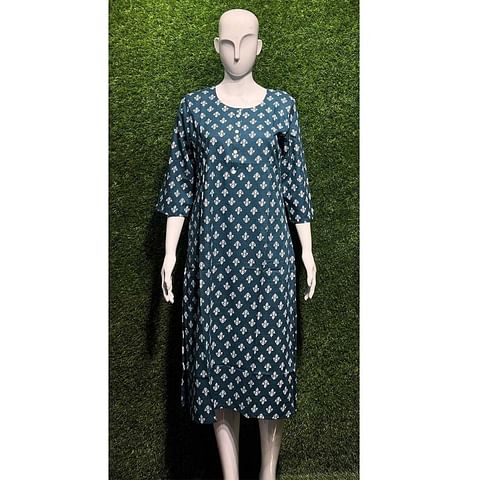 Authenzaa Women Kurti ATKT050 Dark Blue 