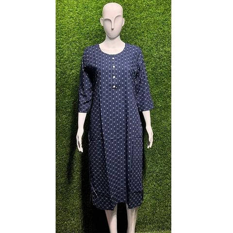 Authenzaa Women Kurti ATKT052 Navy Blue 