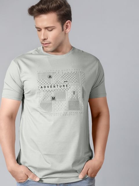Authenzaa Men Round Neck T-Shirt SFRNT025 Ash 