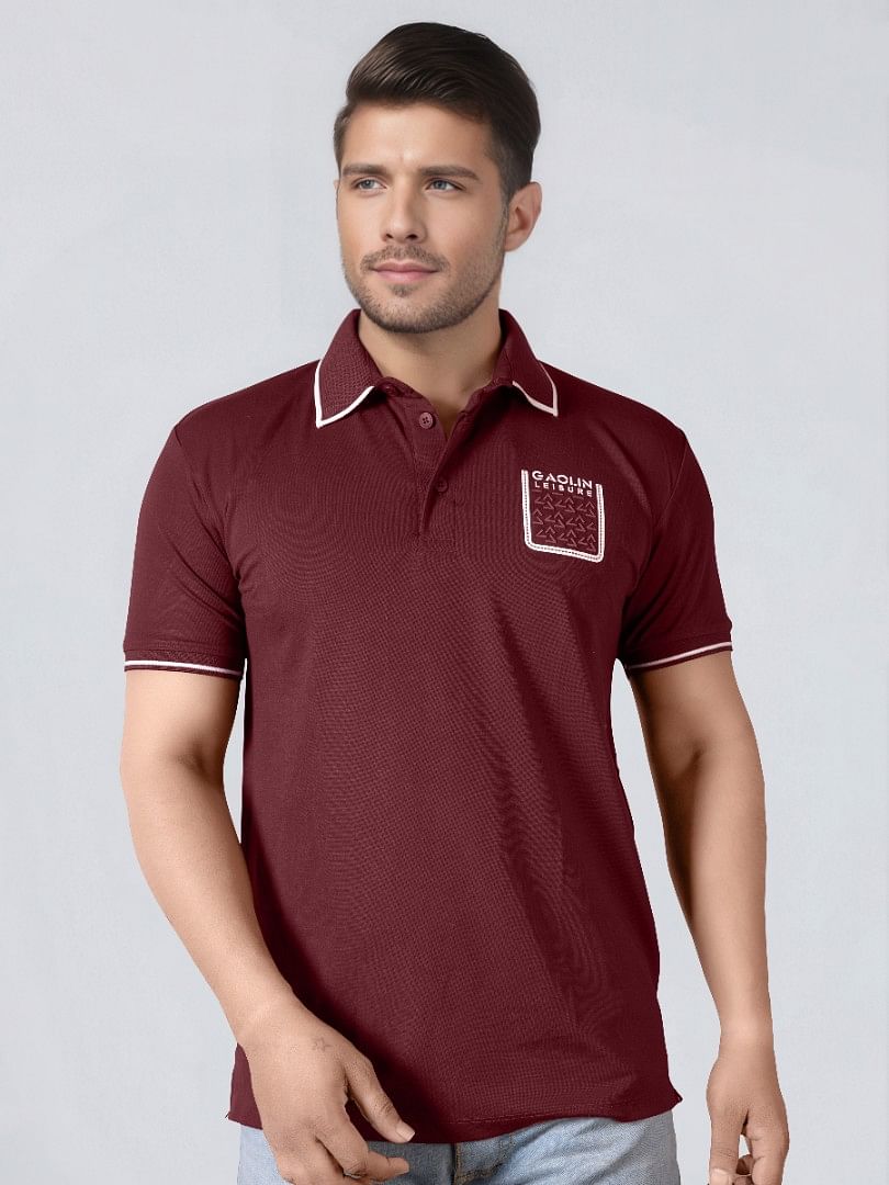 Authenzaa Men Polo T-Shirt SFPT007 Wine 
