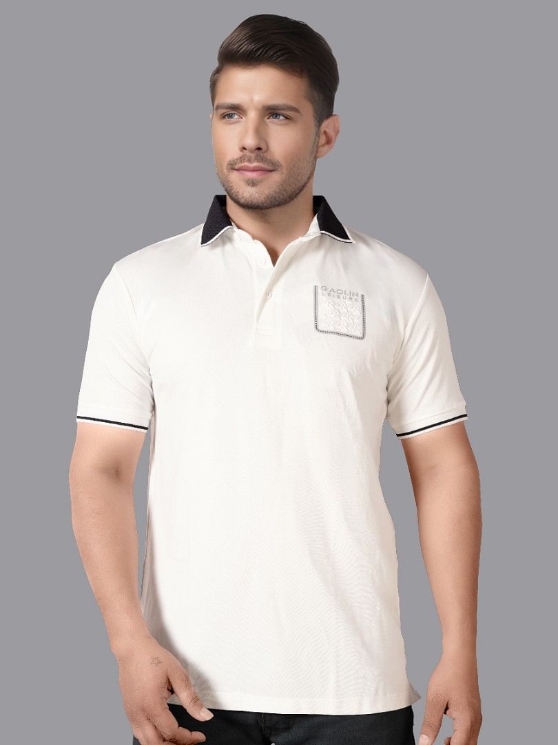 Authenzaa Men Polo T-Shirt SFPT008 White 