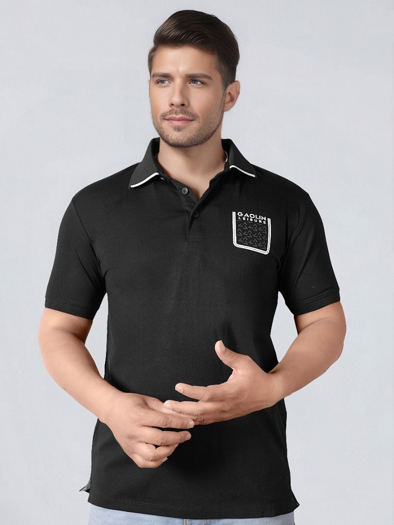 Authenzaa Men Polo T-Shirt SFPT006 Black 