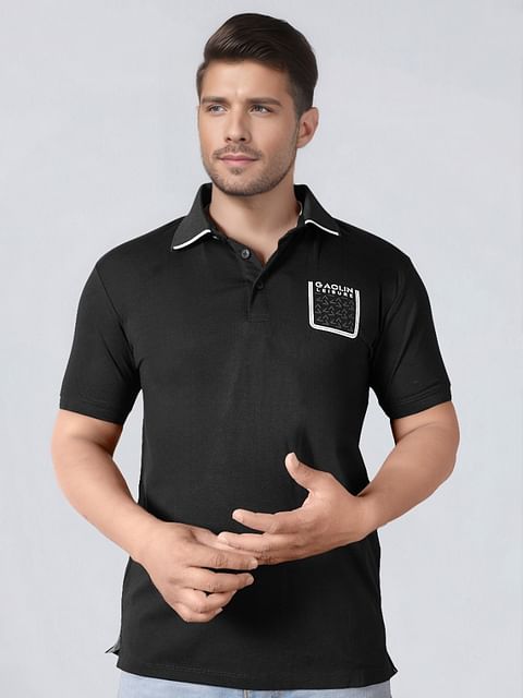 Authenzaa Men Polo T-Shirt SFPT006 Black 
