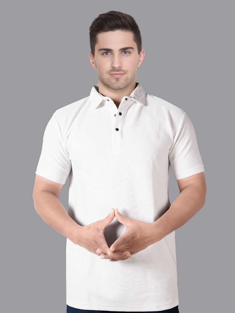 Authenzaa Men Polo T-Shirt SFPT003 White 