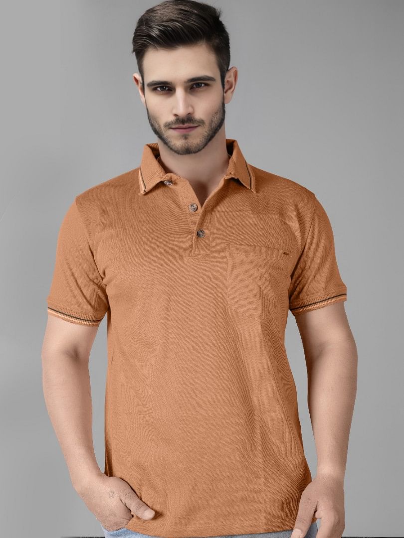 Authenzaa Men Polo T-Shirt SFPT013 Golden 