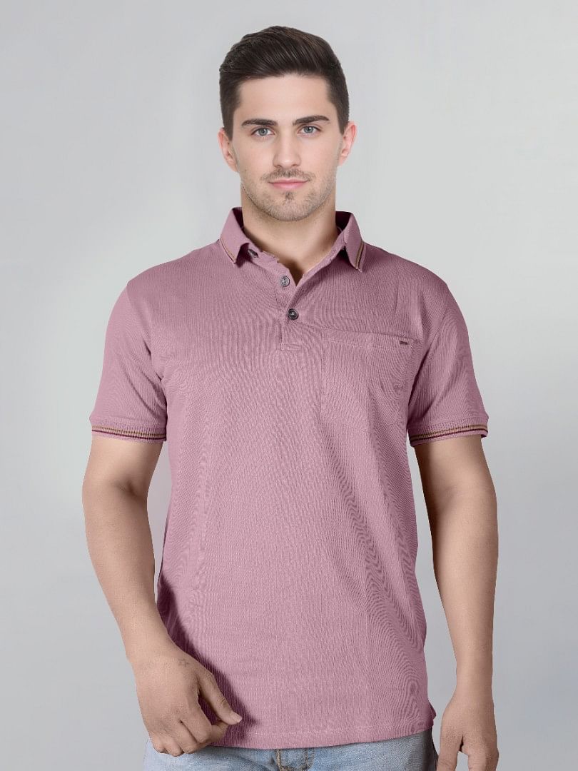 Authenzaa Men Polo T-Shirt SFPT012 Mauve 