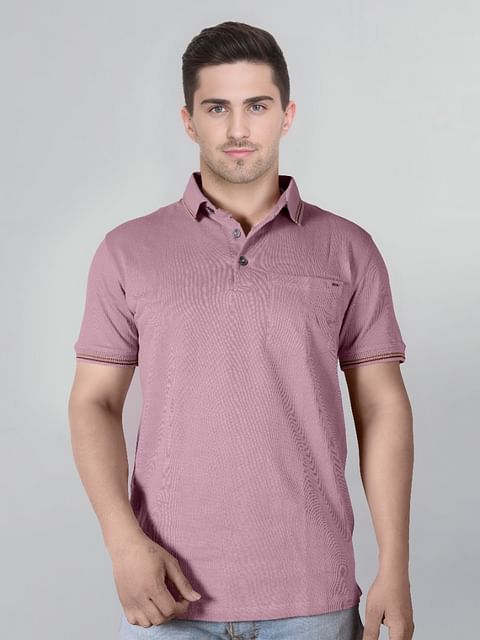 Authenzaa Men Polo T-Shirt SFPT012 Mauve 