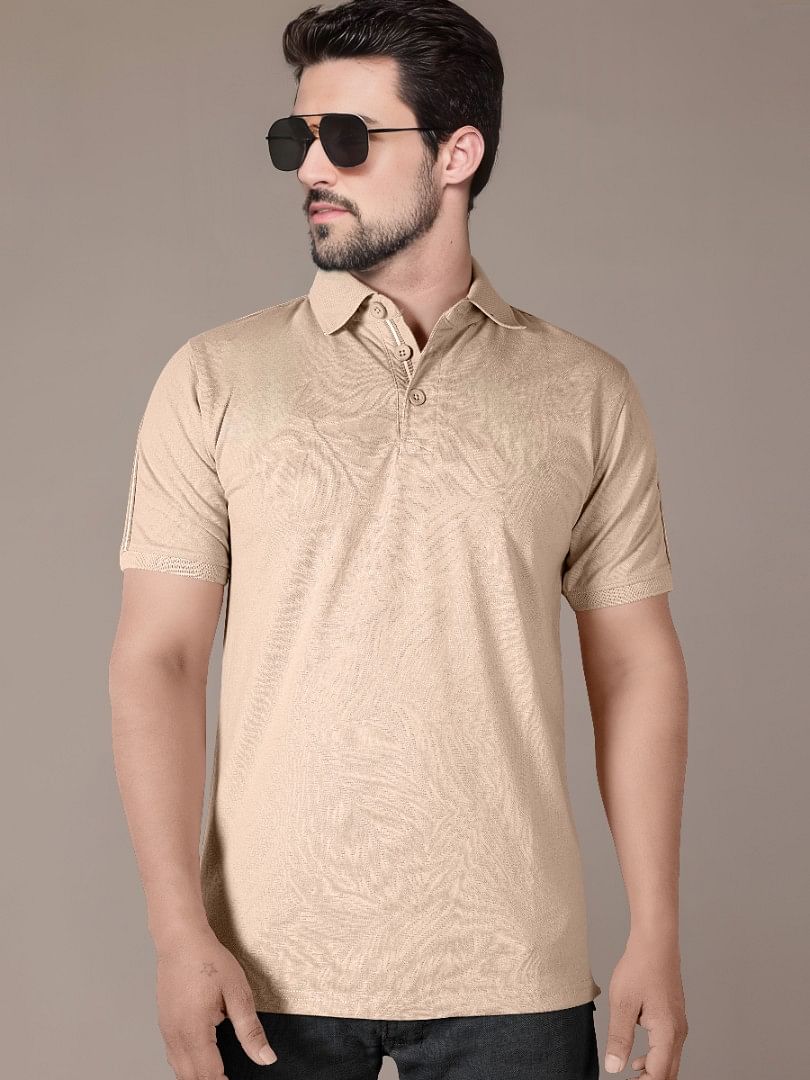 Authenzaa Men Polo T-Shirt SFPT020 Beige 