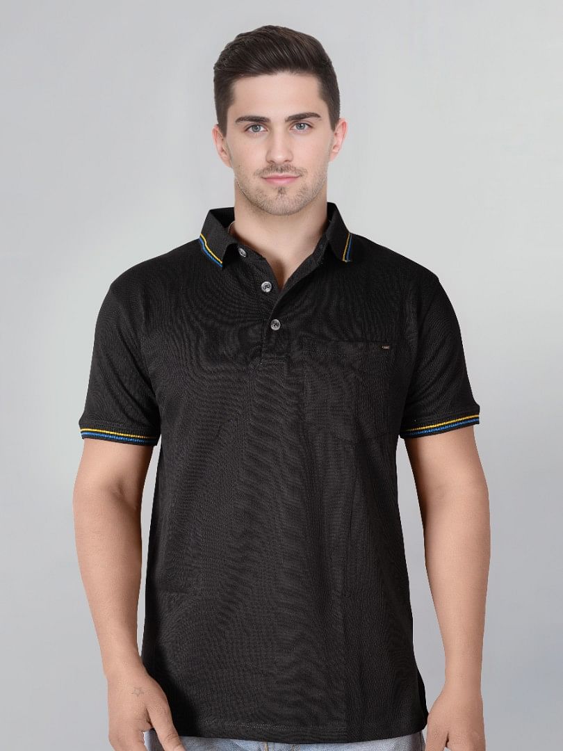Authenzaa Men Polo T-Shirt SFPT009 Black 
