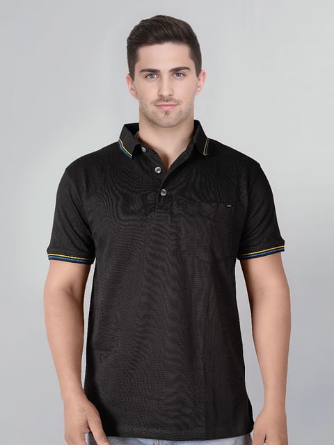 Authenzaa Men Polo T-Shirt SFPT009 Black 