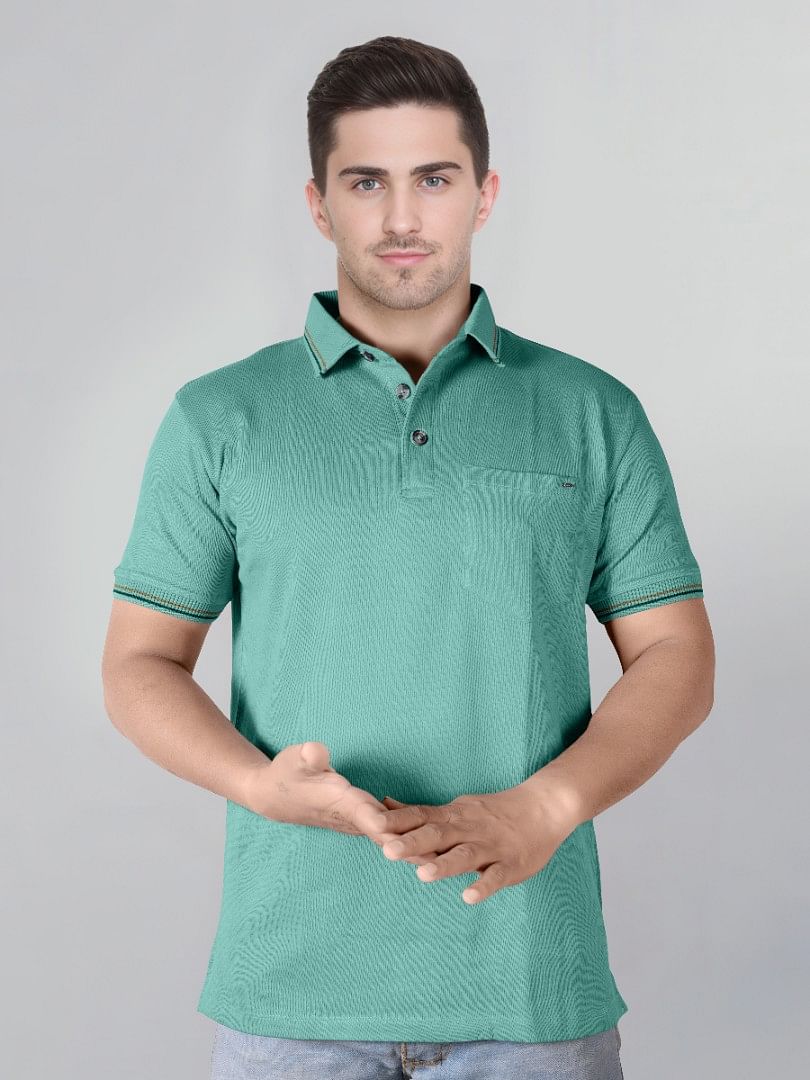 Authenzaa Men Polo T-Shirt SFPT014 Sky Blue 