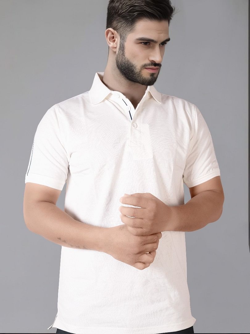 Authenzaa Men Polo T-Shirt SFPT018 White 