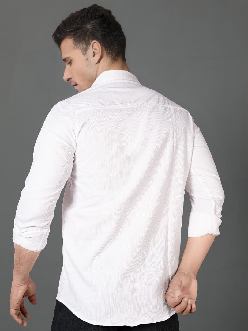 Authenzaa Men Casual Shirt SFCS040 White 