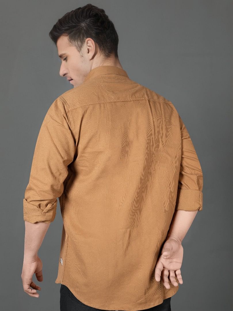 Authenzaa Men Casual Shirt SFCS043 Khakhi 