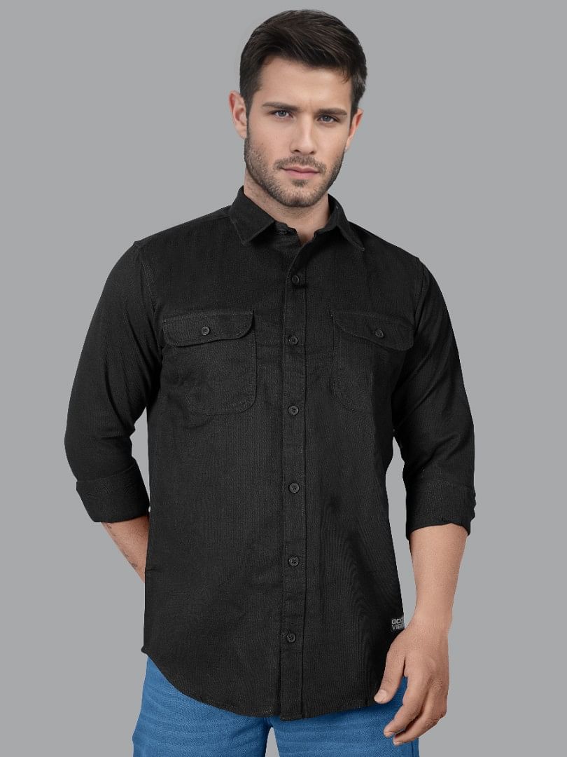 Authenzaa Men Casual Shirt SFCS041 Black 