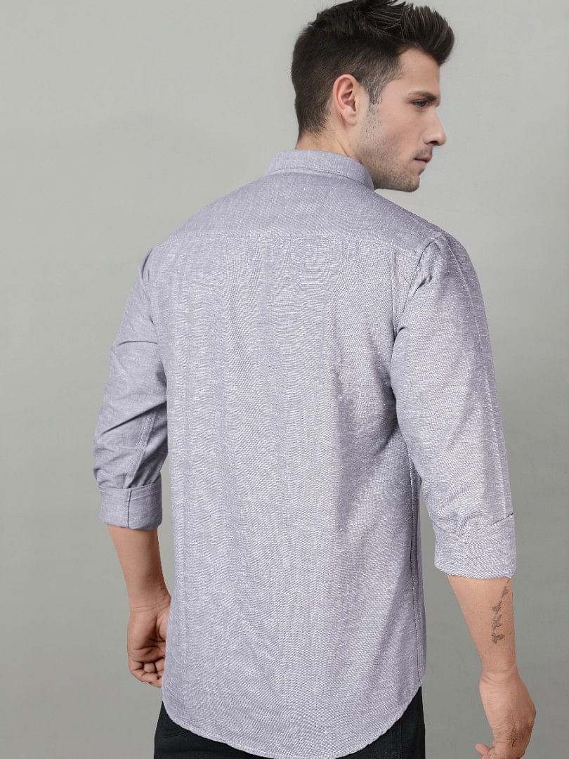 Authenzaa Men Casual Shirt SFCS049 Light Grey 