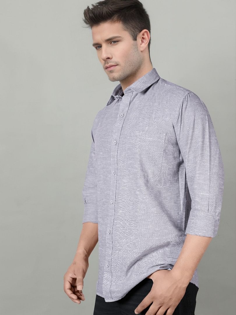 Authenzaa Men Casual Shirt SFCS049 Light Grey 