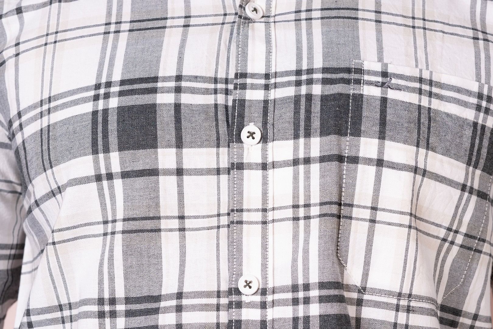 Authenzaa Men Casual Shirt SFCS053 Grey Checks 