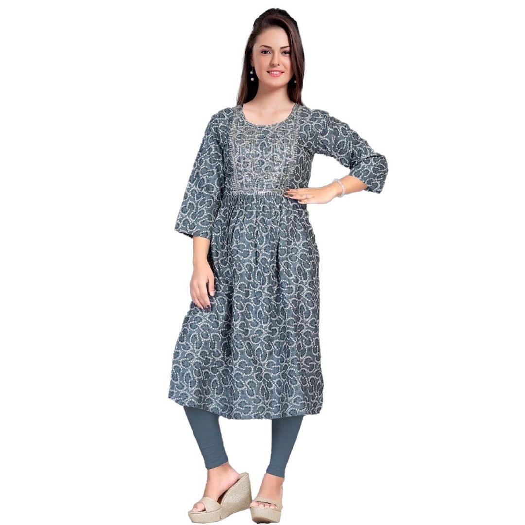 Authenzaa Women Kurti SMCKT076 Grey 