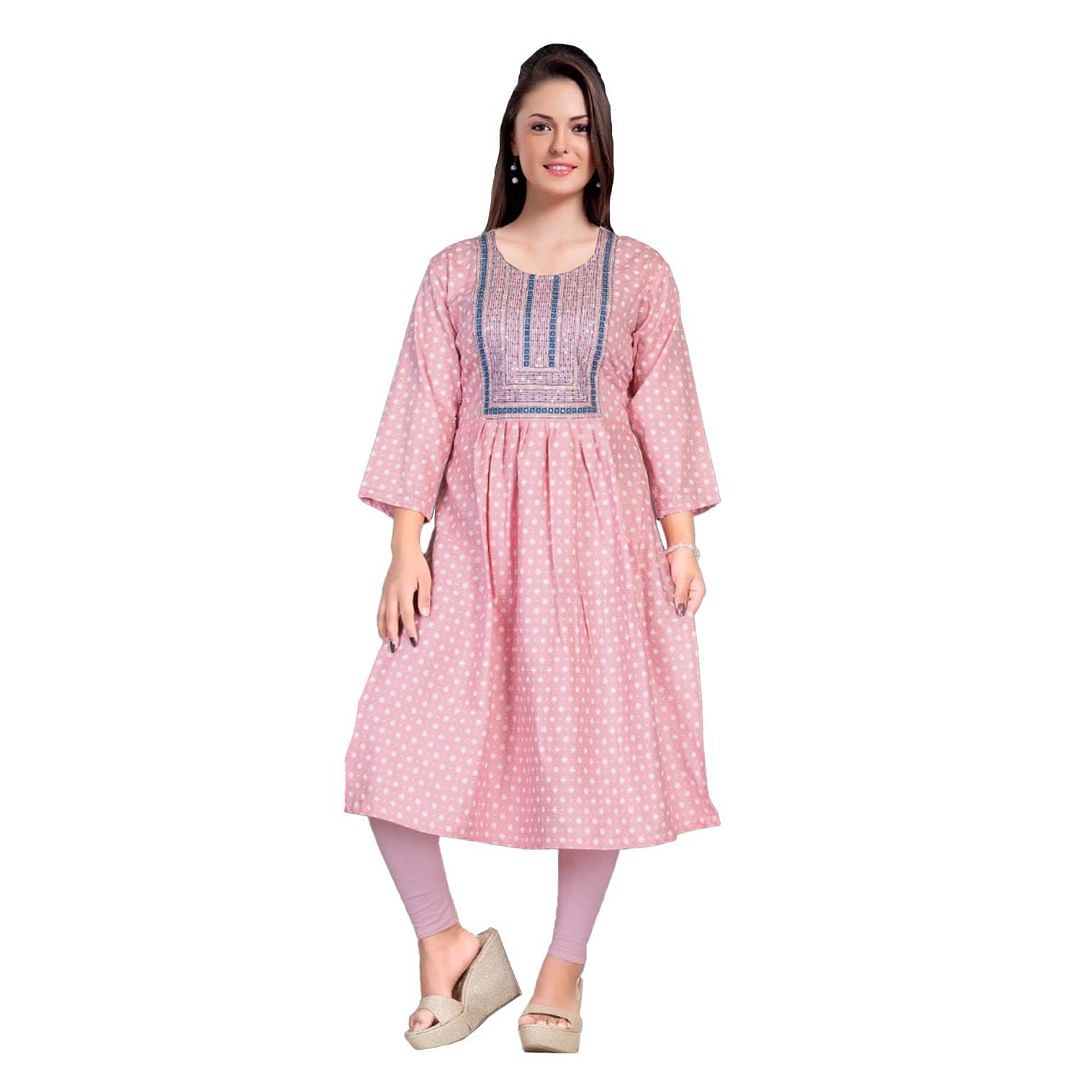 Authenzaa Women Kurti SMCKT077 Peach 