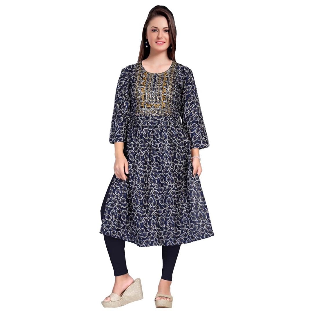 Authenzaa Women Kurti SMCKT078 Navy 