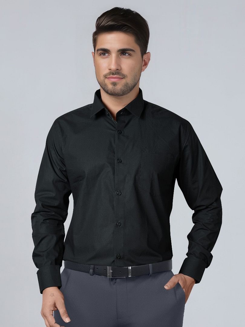 Authenzaa Men Premium Formal Shirt APFS012 Charcoal 