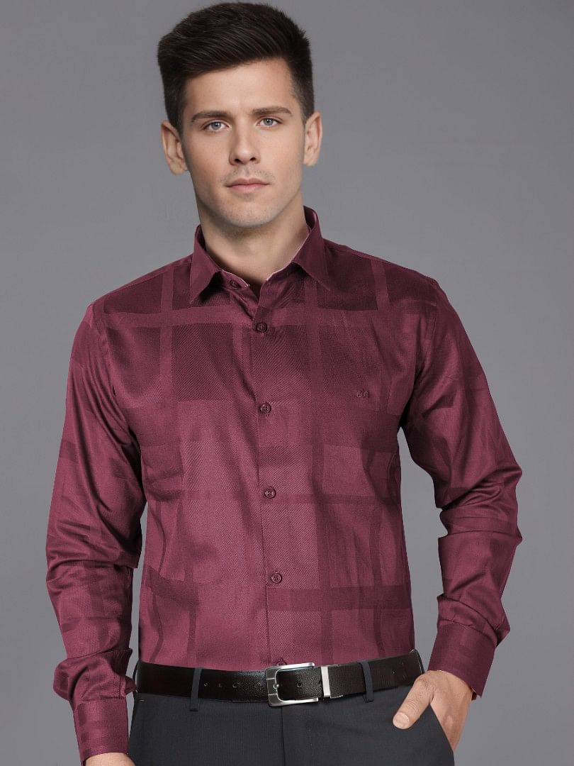 Authenzaa Men Premium Formal Shirt APFS003 Maroon 