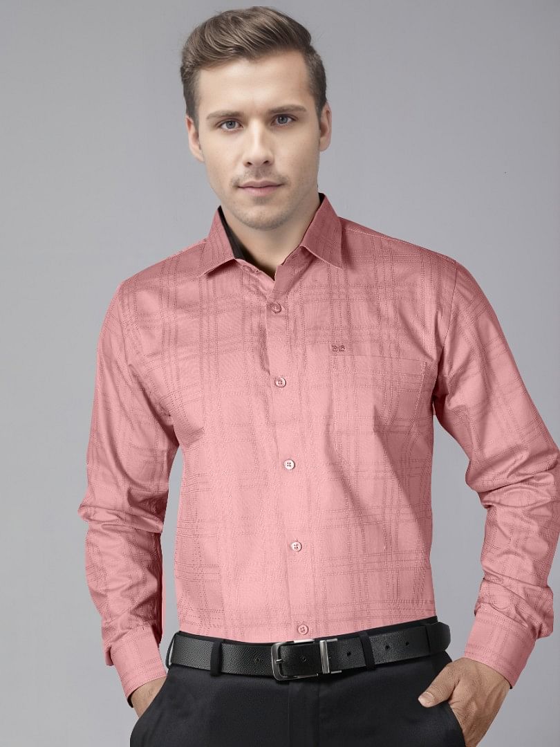 Authenzaa Men Premium Formal Shirt APFS005 Light Pink 