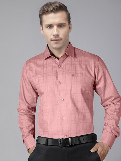 Authenzaa Men Premium Formal Shirt APFS005 Light Pink 