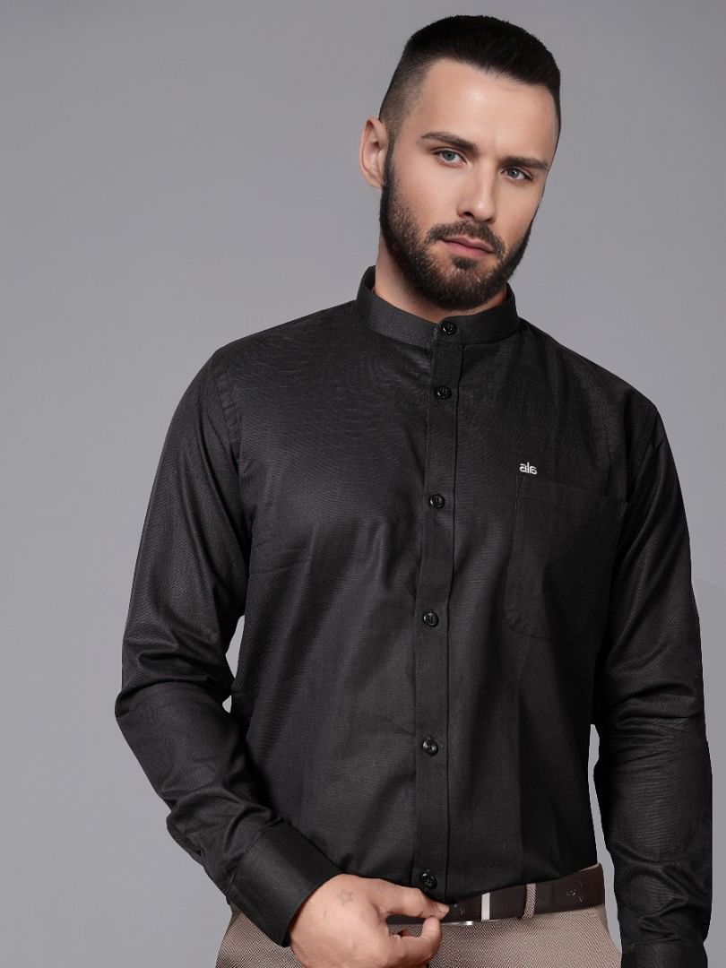Authenzaa Men Premium Formal Shirt APFS015 Black 1 