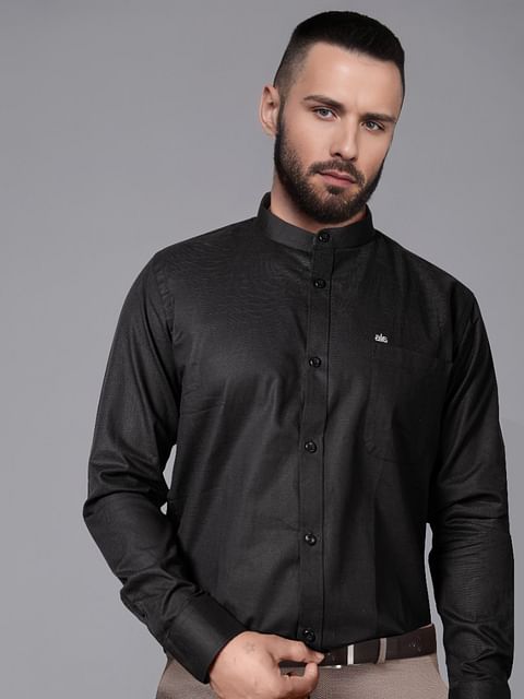 Authenzaa Men Premium Formal Shirt APFS015 Black 1 