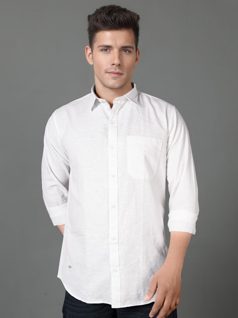 Authenzaa Men Casual Shirt SFCS046 White 