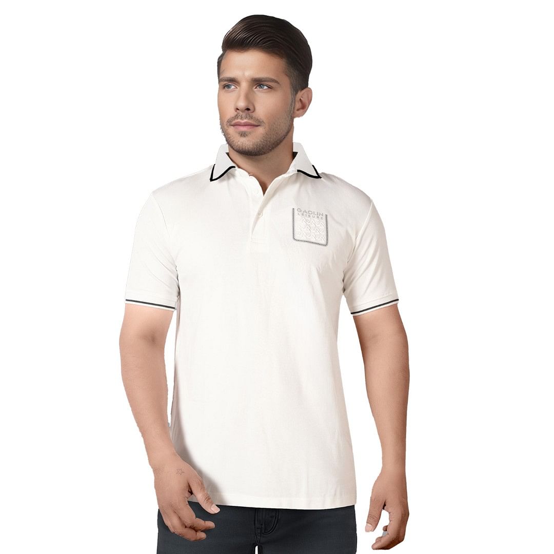 Authenzaa Men Polo T-Shirt SFPT024 White 