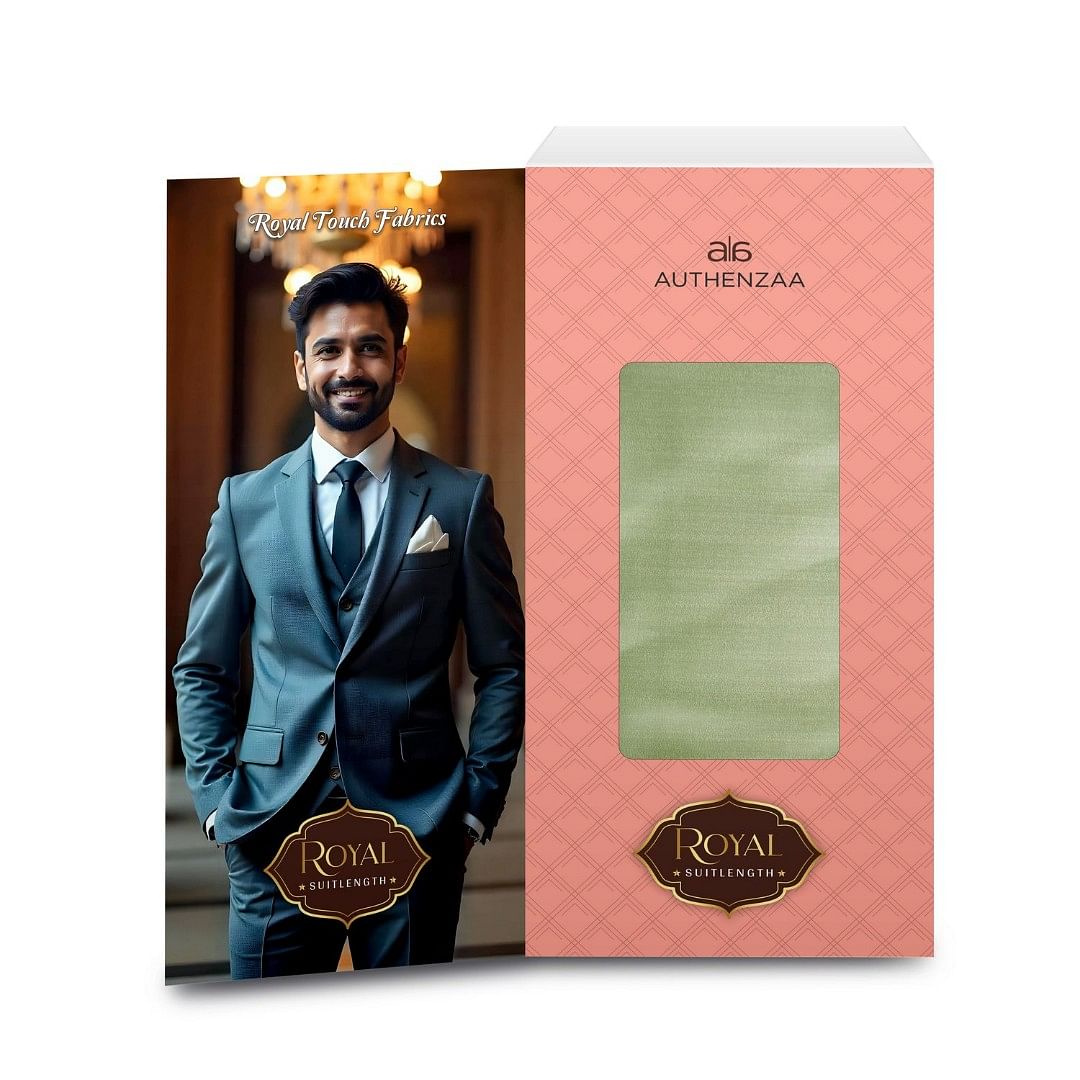 Authenzaa Men Royal Suit Length Fabric EXE005 Pista  
