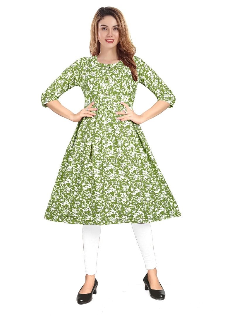 Authenzaa Women Kurti EVWKT007 Green 