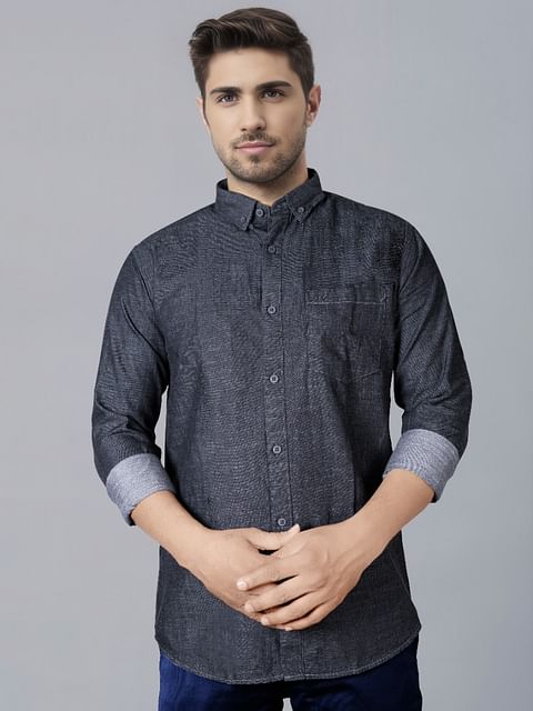 Authenzaa Men Casual Shirt SFCS064 Black 