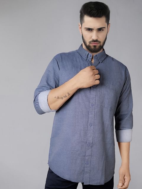 Authenzaa Men Casual Shirt SFCS065 Grey 