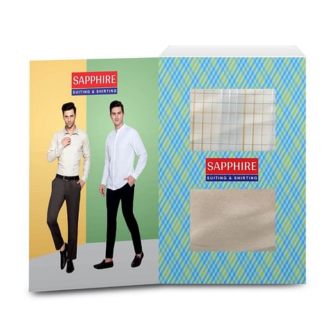 Authenzaa Men Premium Sapphire Fabric AZSP002 Design-12 