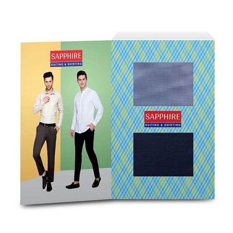Authenzaa Men Premium Sapphire Fabric AZSP002 Design-13 