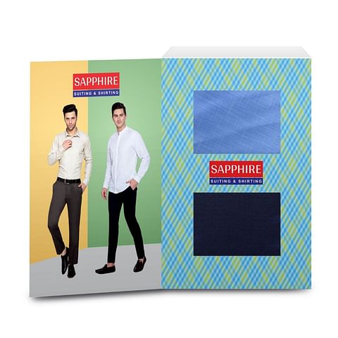 Authenzaa Men Premium Sapphire Fabric AZSP002 Design-14 