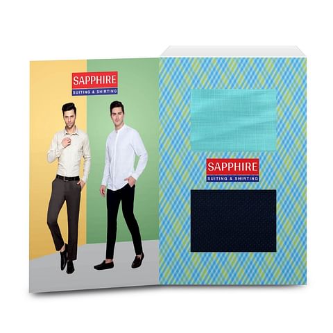 Authenzaa Men Premium Sapphire Fabric AZSP002 Design-16 