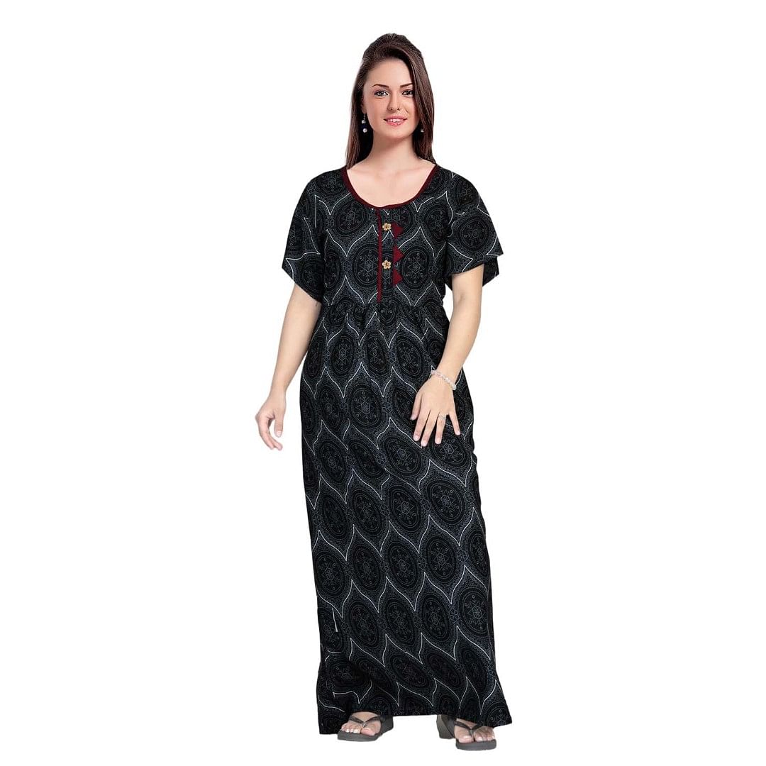 Authenzaa Women Nighty SMWN025 Black 