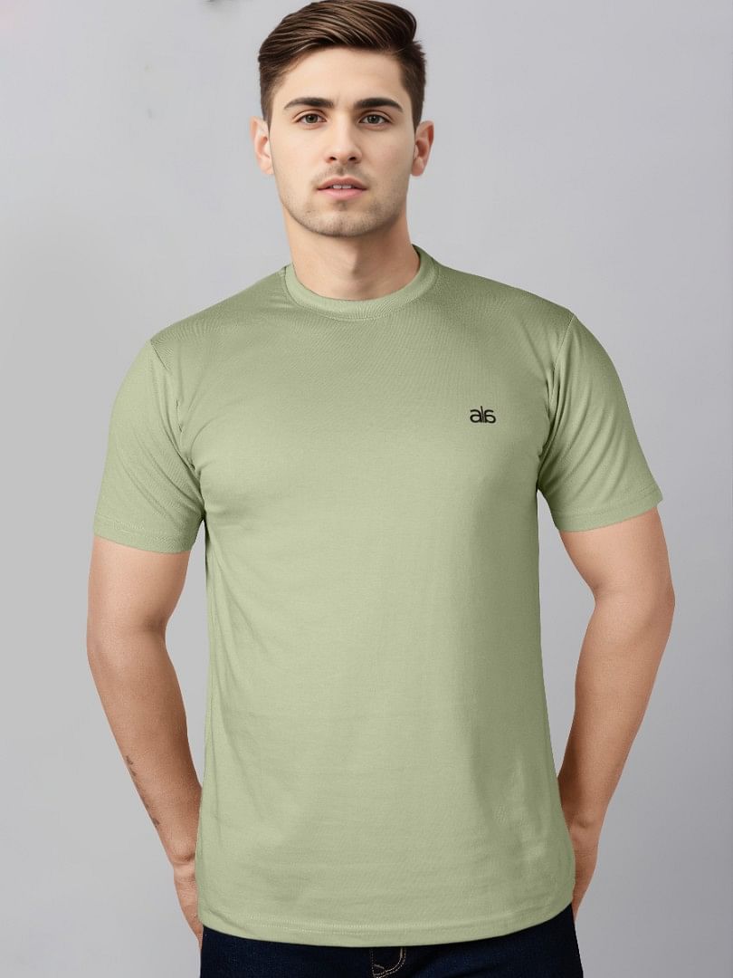 Authenzaa Men Wave Round Neck T-Shirt MHRNT008 Pista 